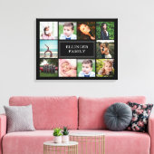 FamilienfotoCollage Schwarze Canvas Print Leinwanddruck (Insitu (Wohnzimmer))
