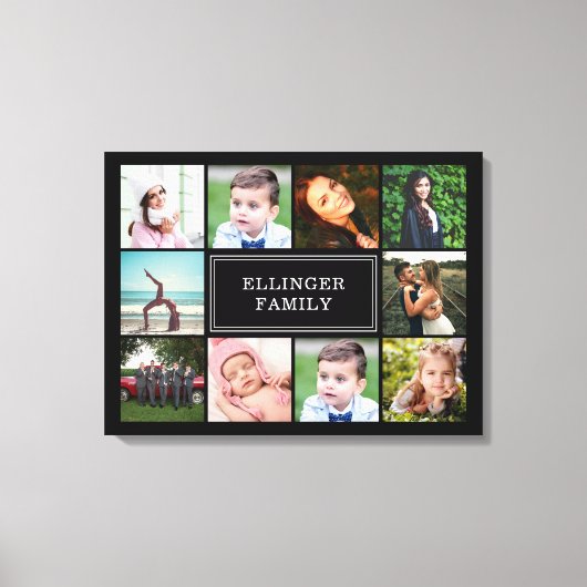 FamilienfotoCollage Schwarze Canvas Print Leinwanddruck (Vorderseite)