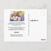 Familienfotograf Kein Logo Foto Postkarte (Rückseite)