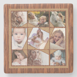 Familienfotografie Collage 9 Instagram Pics Holzof Steinuntersetzer