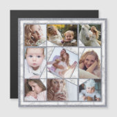 Familienfotografie Collage 9 Instagramm-Bilder| Ma Magneteinladung (Vorne/Hinten)