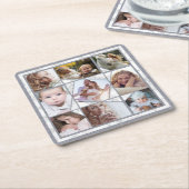 Familienfotografie Collage 9 Instagramm-Bilder| Ma Rechteckiger Pappuntersetzer (angewinkelt)