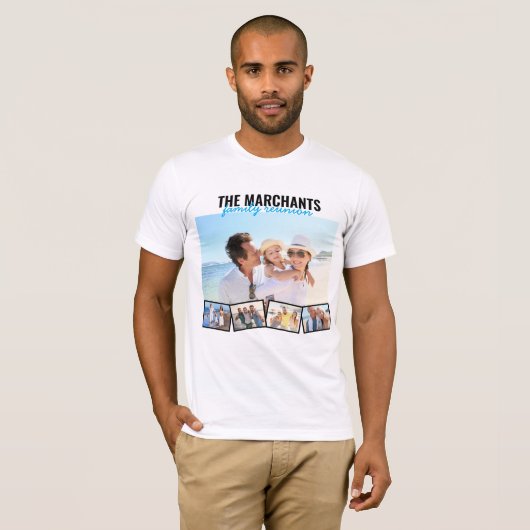 Familienfotografie Collage Editable Wiedersehen Pe T-Shirt (Vorne ganz)