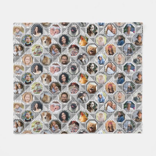 Familienfotografie Collage Gray Quilt Look 28 Bild Fleecedecke (Vorderseite (Horizontal))