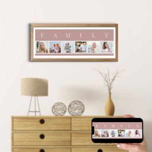 FAMILIENFOTOKOLLE 6 Picture Strip Pink Custom Poster