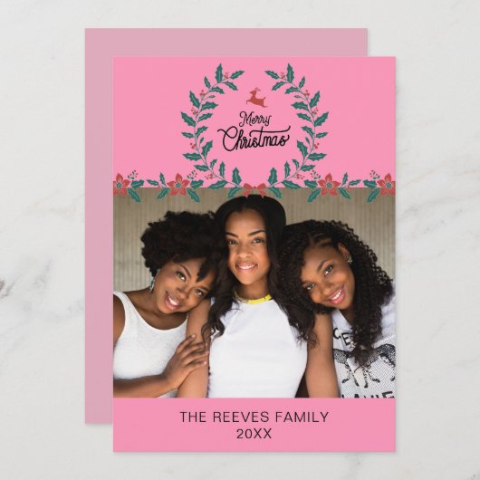 Familienfotos Weihnachtskarte (Vorne/Hinten)