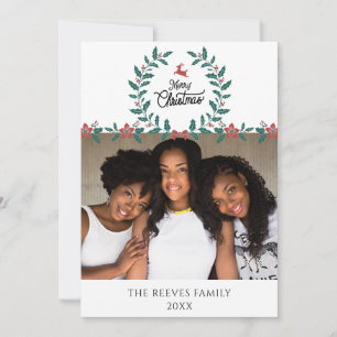 Familienfotos Weihnachtskarte Weiß