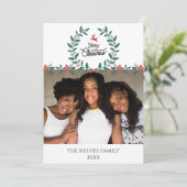 Familienfotos Weihnachtskarte Weiß (Stehend Vorderseite)