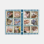 Familienfotosammlung 12 Bilder Name Nautische Stre Fleecedecke (Vorderseite (Horizontal))