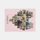 Familienfotosammlung Herz 25 Bilder Name Rosa Fleecedecke (Vorderseite (Horizontal))