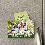 Familienfotosammlung mit Zigzag Foto Strip Green Magnet<br><div class="desc">Erstellen Sie Ihren eigenen Foto Collage flexiblen Magneten mit einigen Ihrer Lieblingsfamilien-Fotos. Die Vorlage ist für Sie bereit, fünf Foto und Ihren benutzerdefinierten Text hinzuzufügen. Der Beispieltext lautet "Unser Woodland Camping Vacation 20xx", das Sie natürlich bearbeiten oder löschen können, wie Sie möchten. Das Foto wird als Hintergrund verwendet und die...</div>