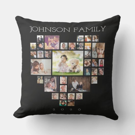 Familienfotosammlung (Personalisieren von Foto und Kissen (Vorderseite)