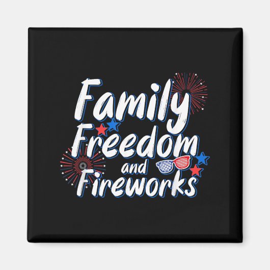 Familienfreiheitsfeuerwerk _ 4. Juli _ Magnet (Vorne)