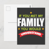 Familienfreunde - lustiges Sprichwort Postkarte (Vorne/Hinten)