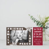 Familienfreunde Weihnachten Frieden und Liebe (Stehend Vorderseite)