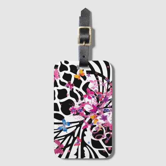 Familienfreundliche niedliche Schmetterlinge in Sc Gepäckanhänger (Vorderseite Vertikal)