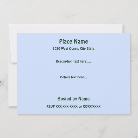 Familienfreundliches Picnic Park Landschaft Einlad Einladung (Rückseite)