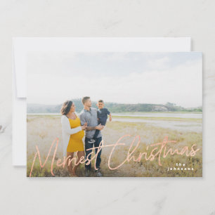 Familienfreundliches Weihnachts-Rose Gold Foil Fot Feiertagskarte