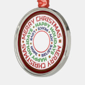 Familienfreundliches Weihnachtsfest Foto Persönlic Ornament Aus Metall (Links)