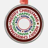 Familienfreundliches Weihnachtsfest Foto Persönlic Ornament Aus Metall (Vorne)