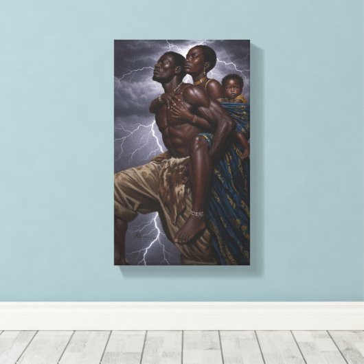 Familienfreundlichkeit | Dekoration der Inspiratio Leinwanddruck (Insitu (Holzboden))