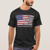 Familienfreundschaft Flag Feuerwaffen stolz Amerik T-Shirt (Vorderseite)