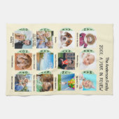 Familiengalerie mit 12 Fotos Creme Custom Geschirrtuch (Horizontal)