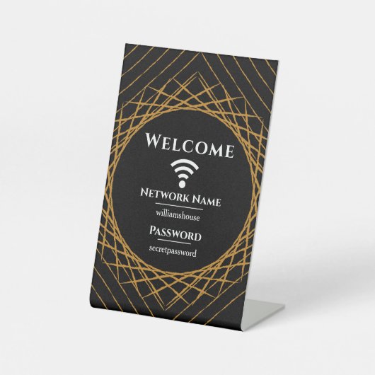 Familiengast Modernes WIFI-Passwort Sockelschild (Vorderseite)