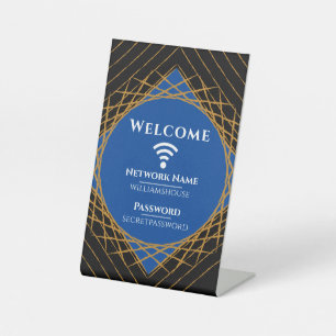 Familiengastgeschäft Modernes WIFI Passwortzeichen Sockelschild