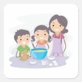 Familiengebäck Quadratischer Aufkleber (Vorderseite)