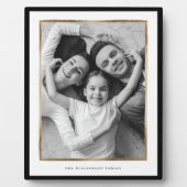 Familiengedächtnis, elegantes Schwarz-Gold-Rahmen- Fotoplatte (Vorderseite)