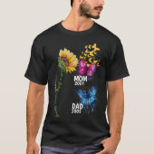Familiengedächtnis Sonnenblumen und Schmetterlings T-Shirt (Vorderseite)