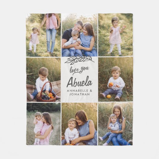 Familiengeschenk 8 Foto Enkelkind Fleecedecke (Vorderseite)