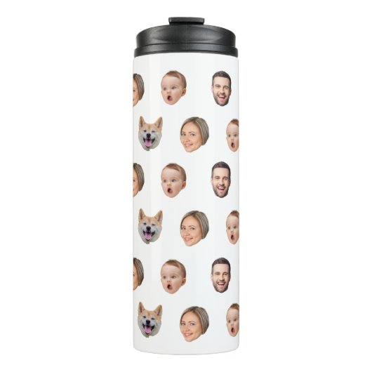 Familiengeschenk für benutzerdefinierte Gesichter, Thermosbecher (Vorderseite)