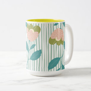 Familiengeschenk ohne Namen Elegante Blume Muster Zweifarbige Tasse