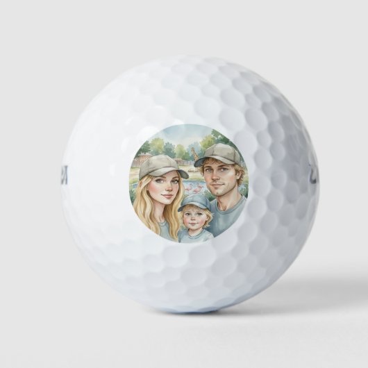 Familiengesicht individuell  golfball (Vorderseite)