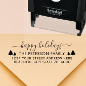 Familienglückliche Feiertage Skript-Rücksendeadres Permastempel