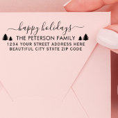 Familienglückliche Feiertage Skript-Rücksendeadres Permastempel