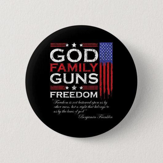 FAMILIENGOTT-GUNS UND FREEDOM-CHRISTLICHER MAGA-TR BUTTON (Vorderseite)