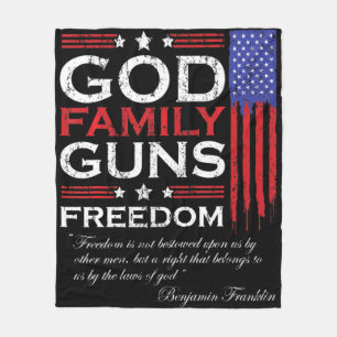 FAMILIENGOTT-GUNS UND FREEDOM-CHRISTLICHER MAGA-TR FLEECEDECKE