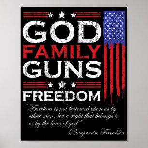 FAMILIENGOTT-GUNS UND FREEDOM-CHRISTLICHER MAGA-TR POSTER