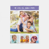 Familiengroßeltern Day Multi-Foto Lila Fleecedecke (Vorderseite)
