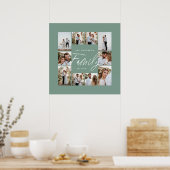 Familiengrün, elegant, modern und minimalistisch F Poster (Küche)