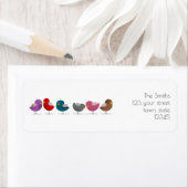 Familiengruppe Cartoon Vögel Farbige Niedliche Kle (Insitu)