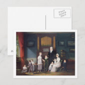 Familiengruppe im Inneren, c.1800 Postkarte (Vorne/Hinten)