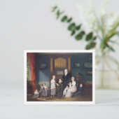 Familiengruppe im Inneren, c.1800 Postkarte (Stehend Vorderseite)