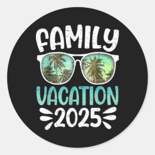 Familiengruppe Matching Summer Beach Trip Runder Aufkleber