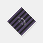 Familienhaube Crew Schwarzer Lila Streifen Hallowe Serviette (Ecke)