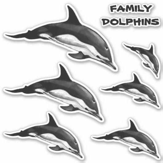 FAMILIENHÄUFIGES DOLPHIN AUFKLEBER (Vorderseite)