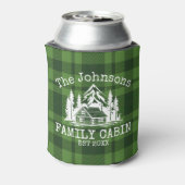 Familienhaus Green Kariert Themed Name Personalisi Dosenkühler (Kanne Rückseite)